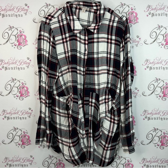Eliane Rose Tops - Eliane rose dress or long top plaid Chic Plaid Button-Down Shirt for Women